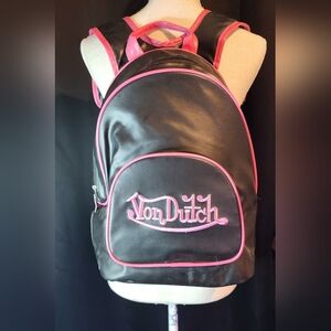 Black and Pink Von Dutch Backpack